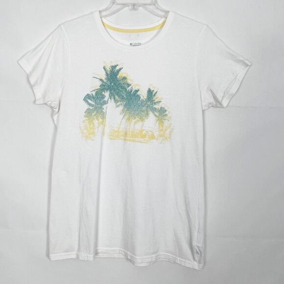 Columbia 100% Cotton Crew Neck White T-Shirt Size M - Picture 1 of 10